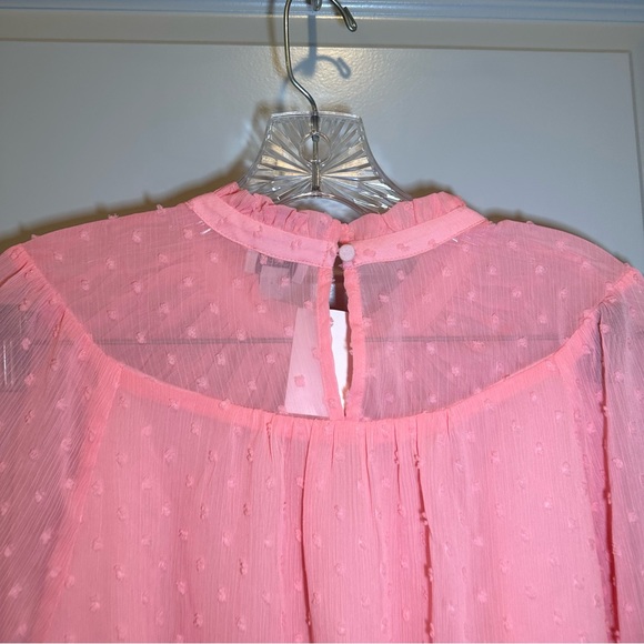 NWT J.Crew Neon Pink Clip-Dot Smocked Top BO348 size Small - Picture 12 of 12